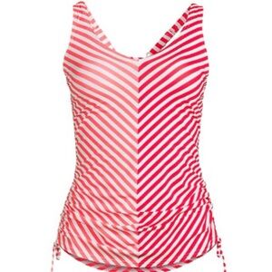Lands' End Pink Striped Women's Swimsuit too sz 14 DD
